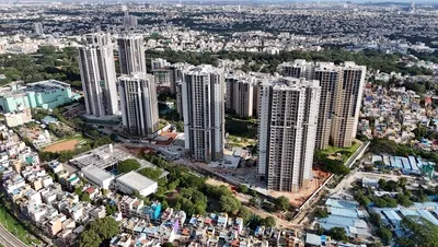 Binnipete: cluster of residential towers, drone view